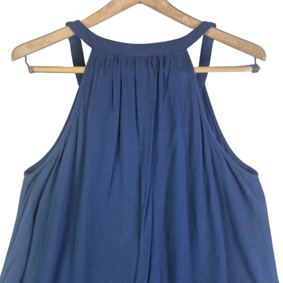 TORRID Navy Blue Crepe Embroidered Sleeveless Blouse Womens Plhs Size 0 - Picture 5 of 9